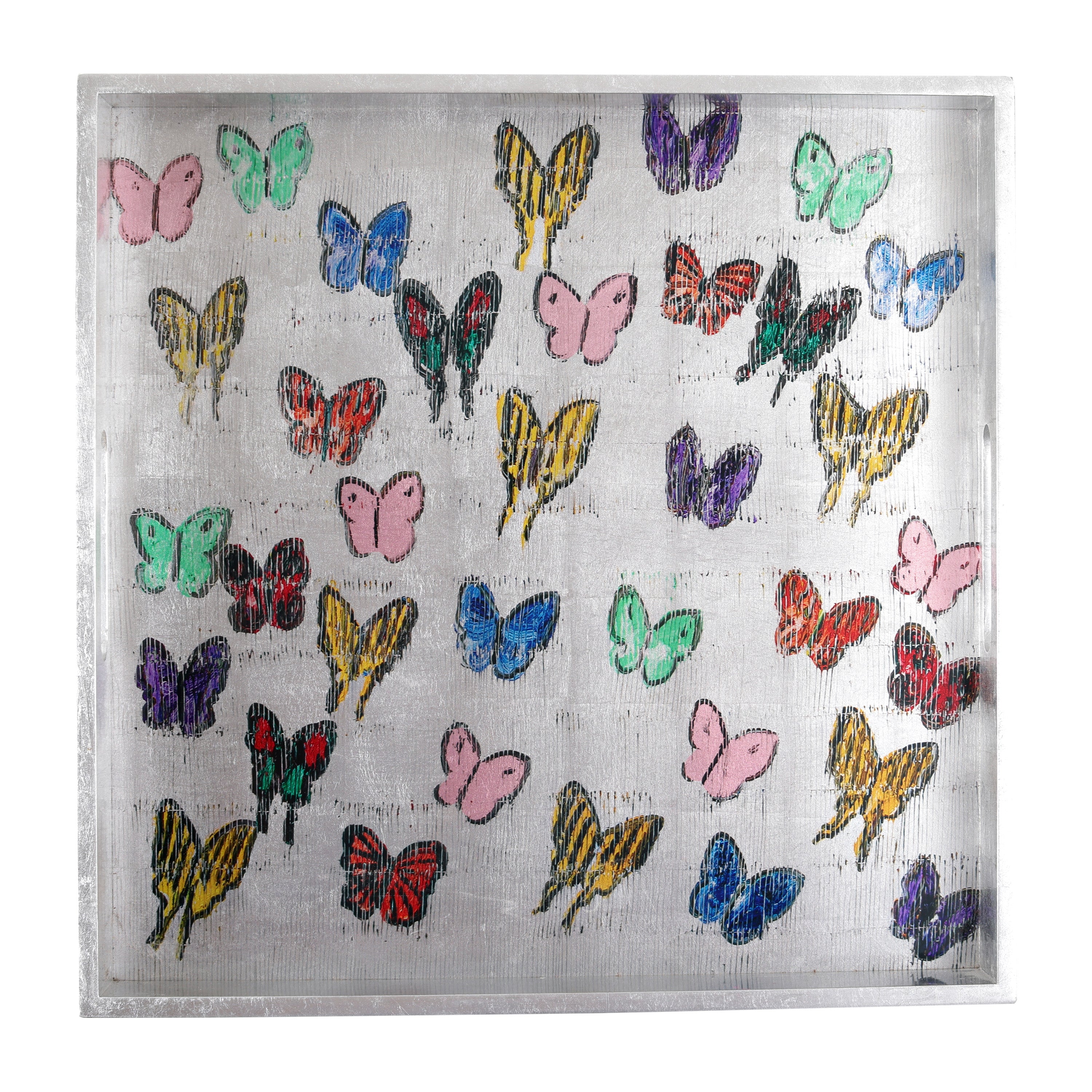 Butterflies Around the World Silver Leaf Tray