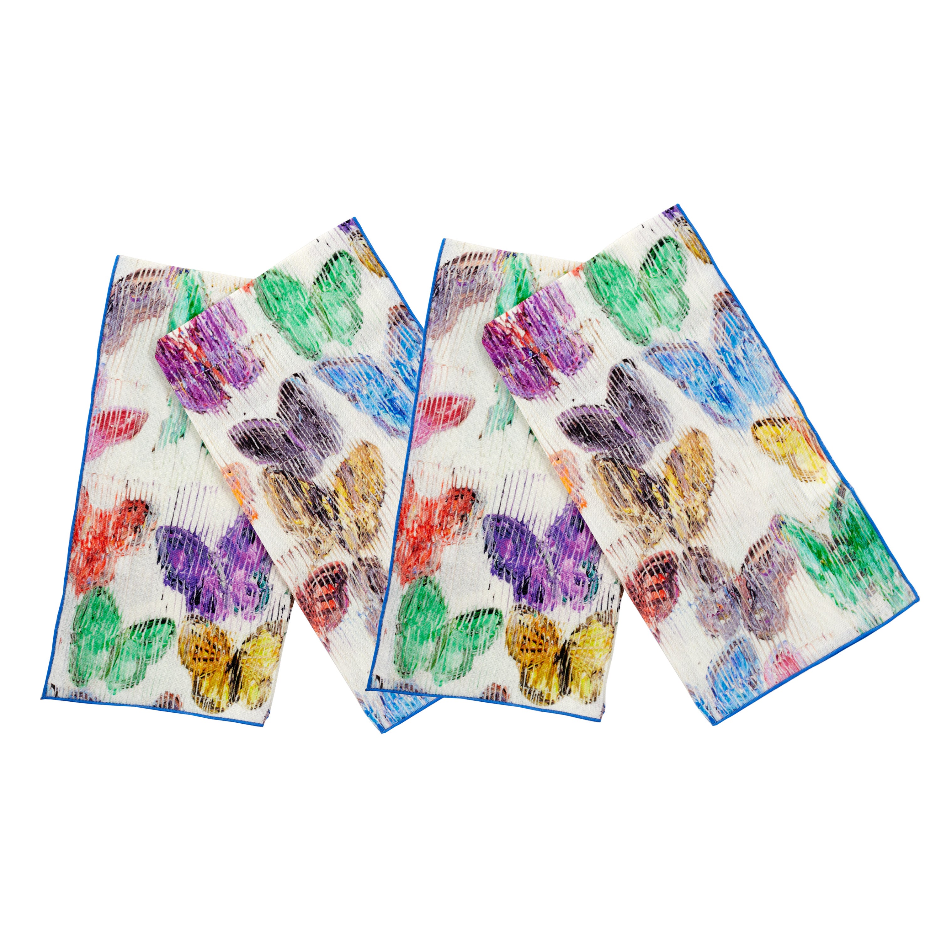 Spring Butterflies Linen Dinner Napkins, Set of 2
