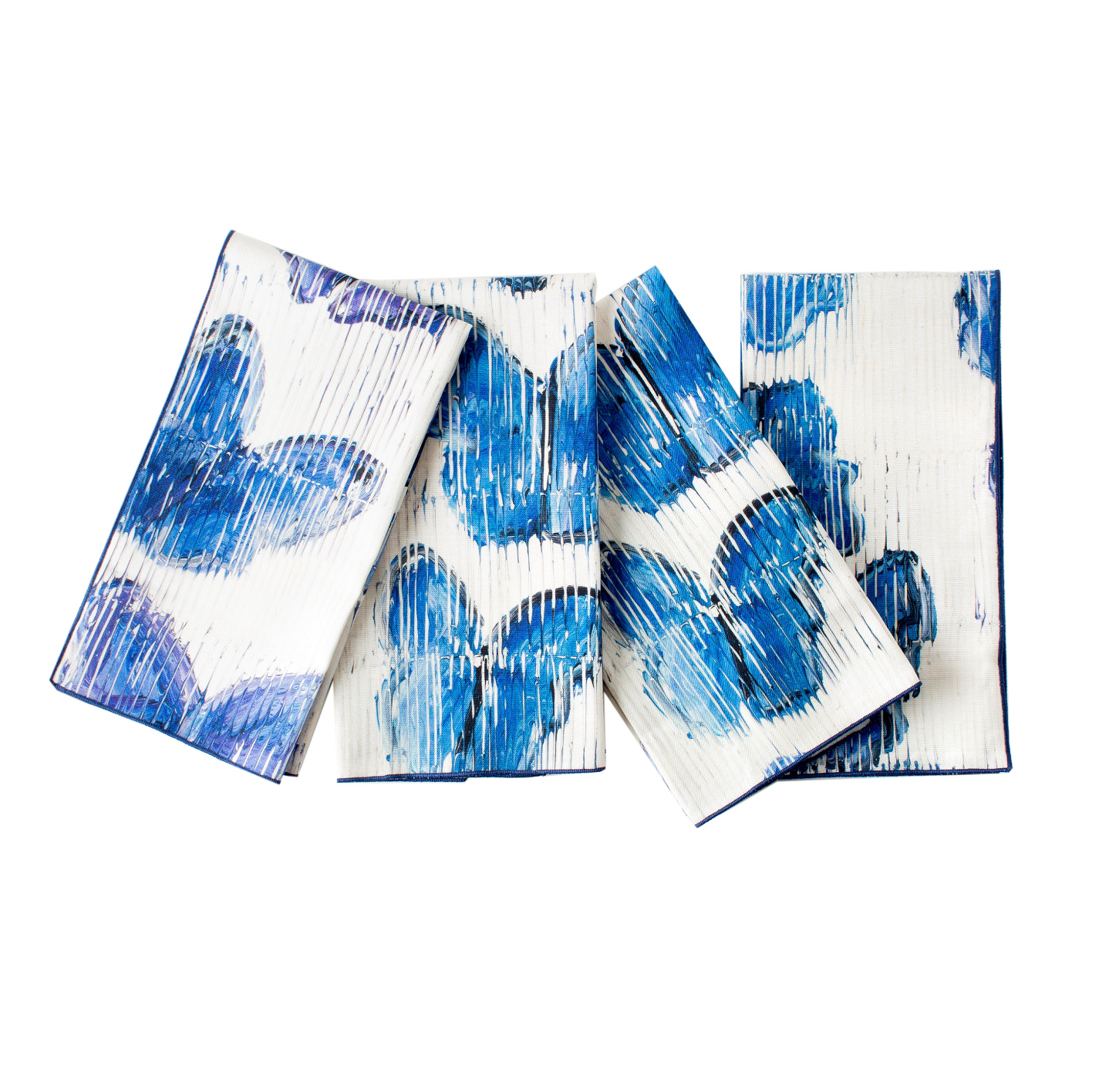 Butterflies in Blue Cotton Dinner Napkins, Set of 2