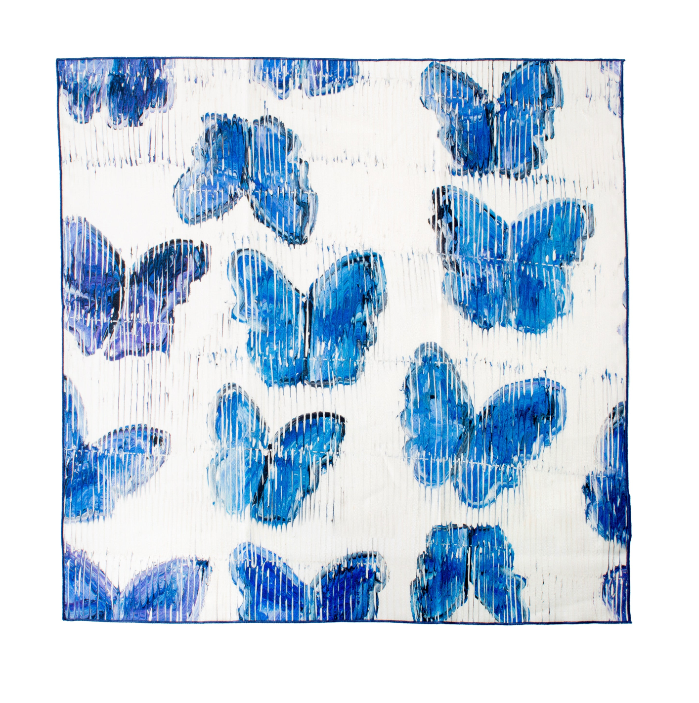 Butterflies in Blue Cotton Dinner Napkins, Set of 2