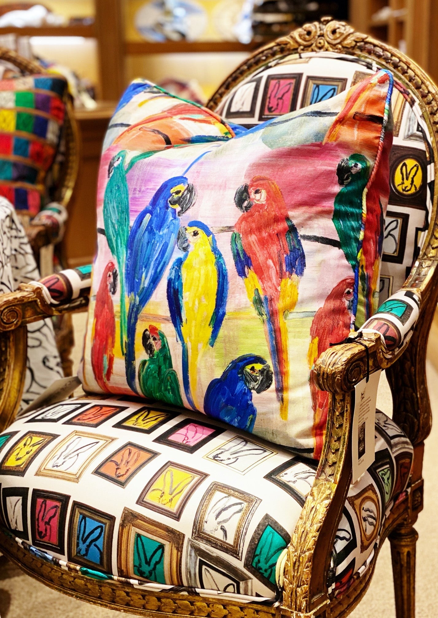 Hunt's Parrots Cotton Pillow Cover, 22 x 22