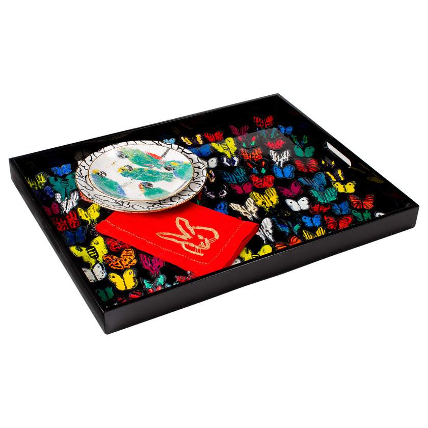 Butterflies in Flight Large Lacquer Tray