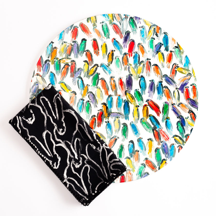 Festive Finches Lacquer Placemat, Set of 2