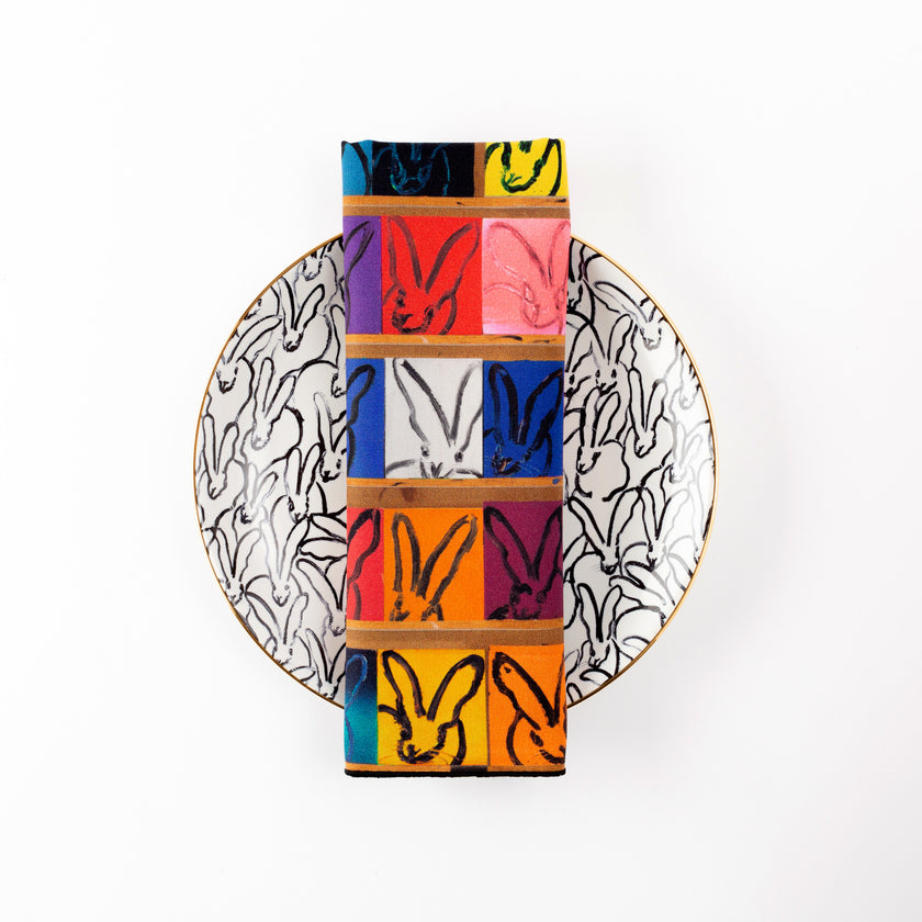 Rabbit Run Accent Plate with Hand-Painted Gold Rim, Set of 2