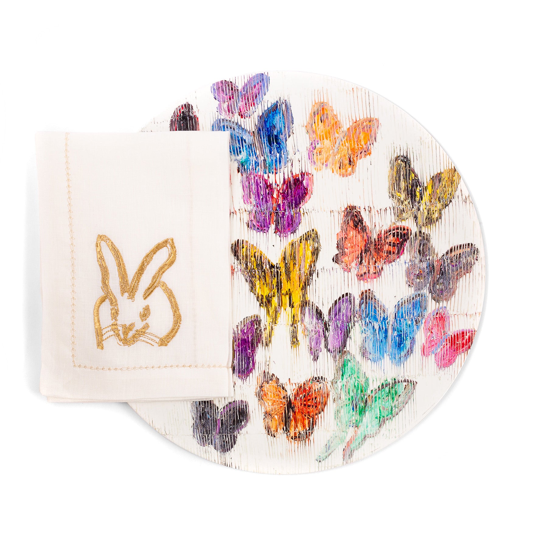 Spring Butterflies Lacquered Placemat, Set of 2