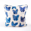 Butterflies in Blue Cotton Pillow Cover, 22 x 22