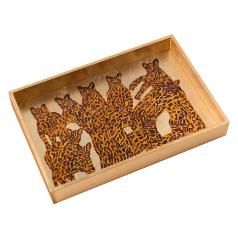 Ocelot Gold Leaf Vanity Tray