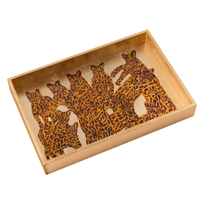 Ocelot Gold Leaf Vanity Tray