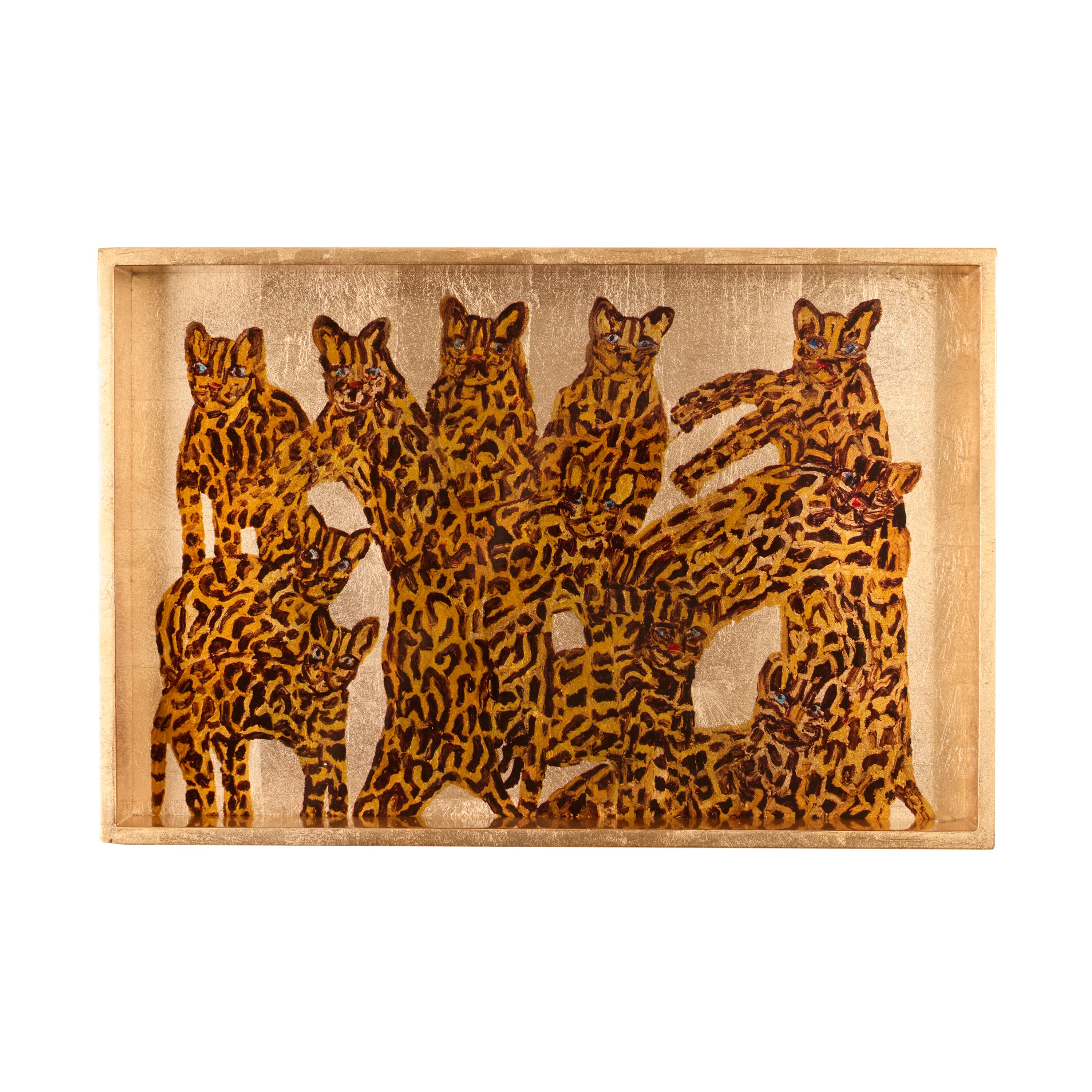 Ocelot Gold Leaf Vanity Tray