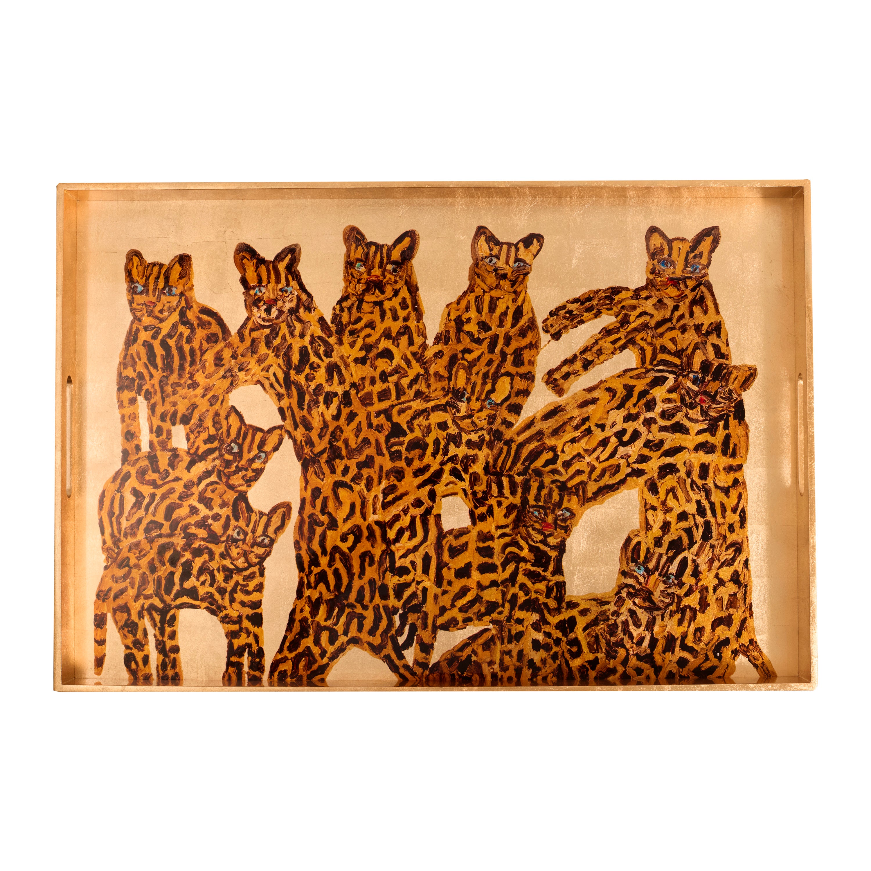 Ocelot Queen Gold Leaf Tray