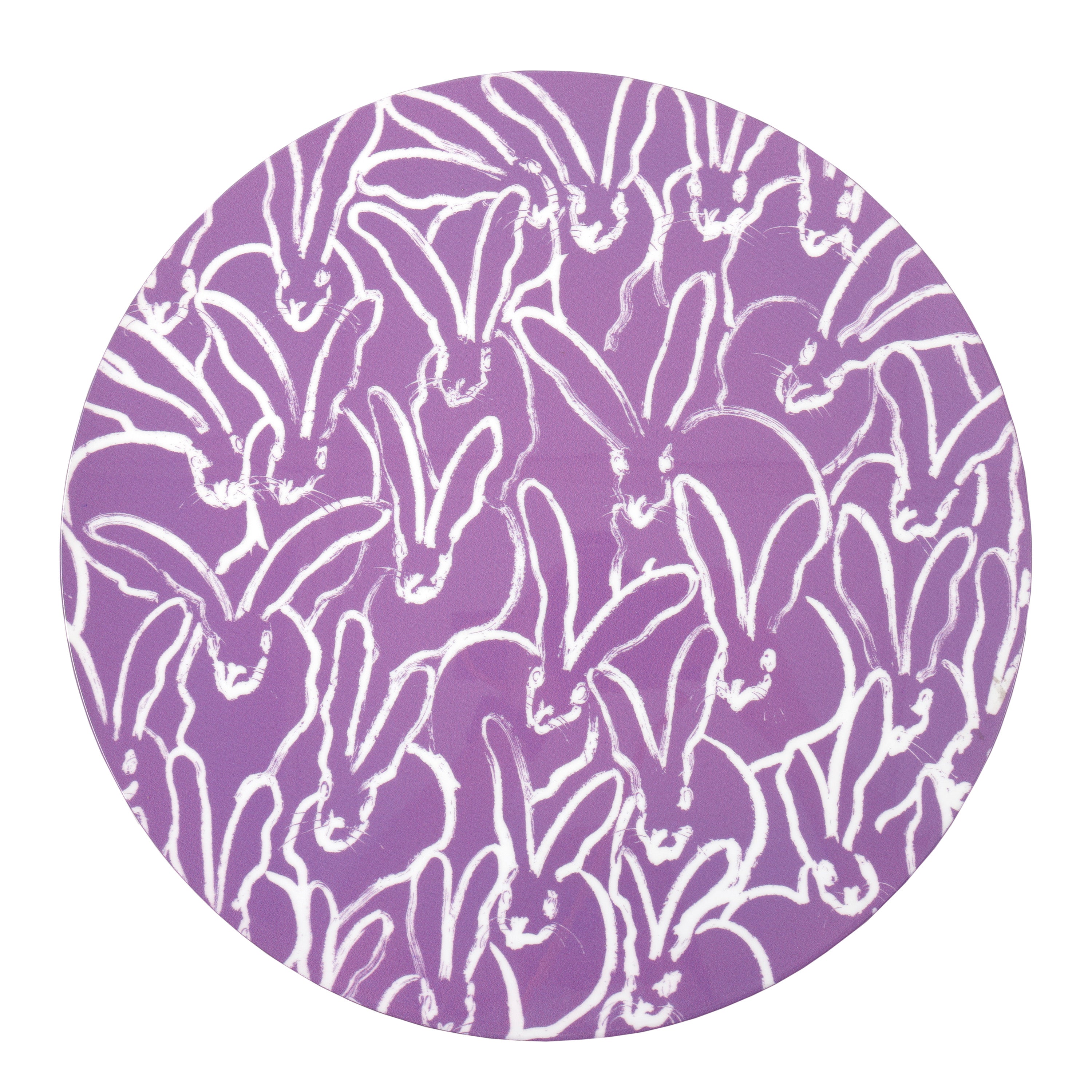 Rabbit Run Round Lacquer Placemat, Lilac, Set of 2