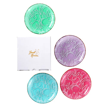 Lucky Charm Glass Plates, Set of 4
