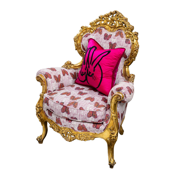 Louis XV Style Gold Leaf Armchair Accent Chair 