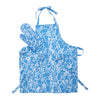 Fluffle Bunny Printed Linen Apron & Oven Mitt Set, French Blue