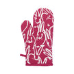 Fluffle Bunny Printed Linen Apron & Oven Mitt Set, Pink