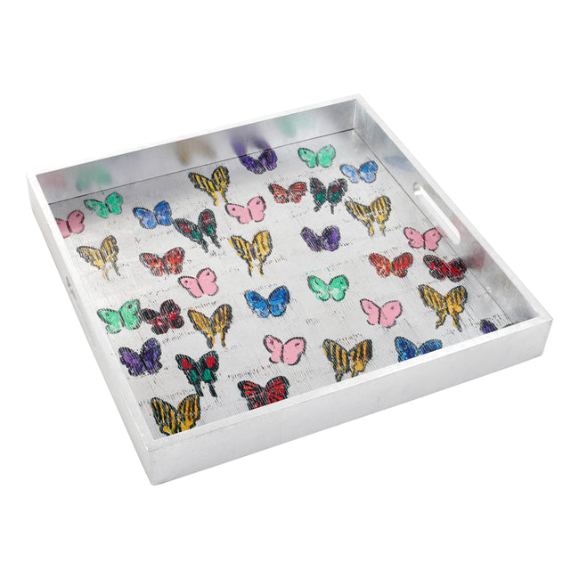 Butterflies Around the World Silver Leaf Tray