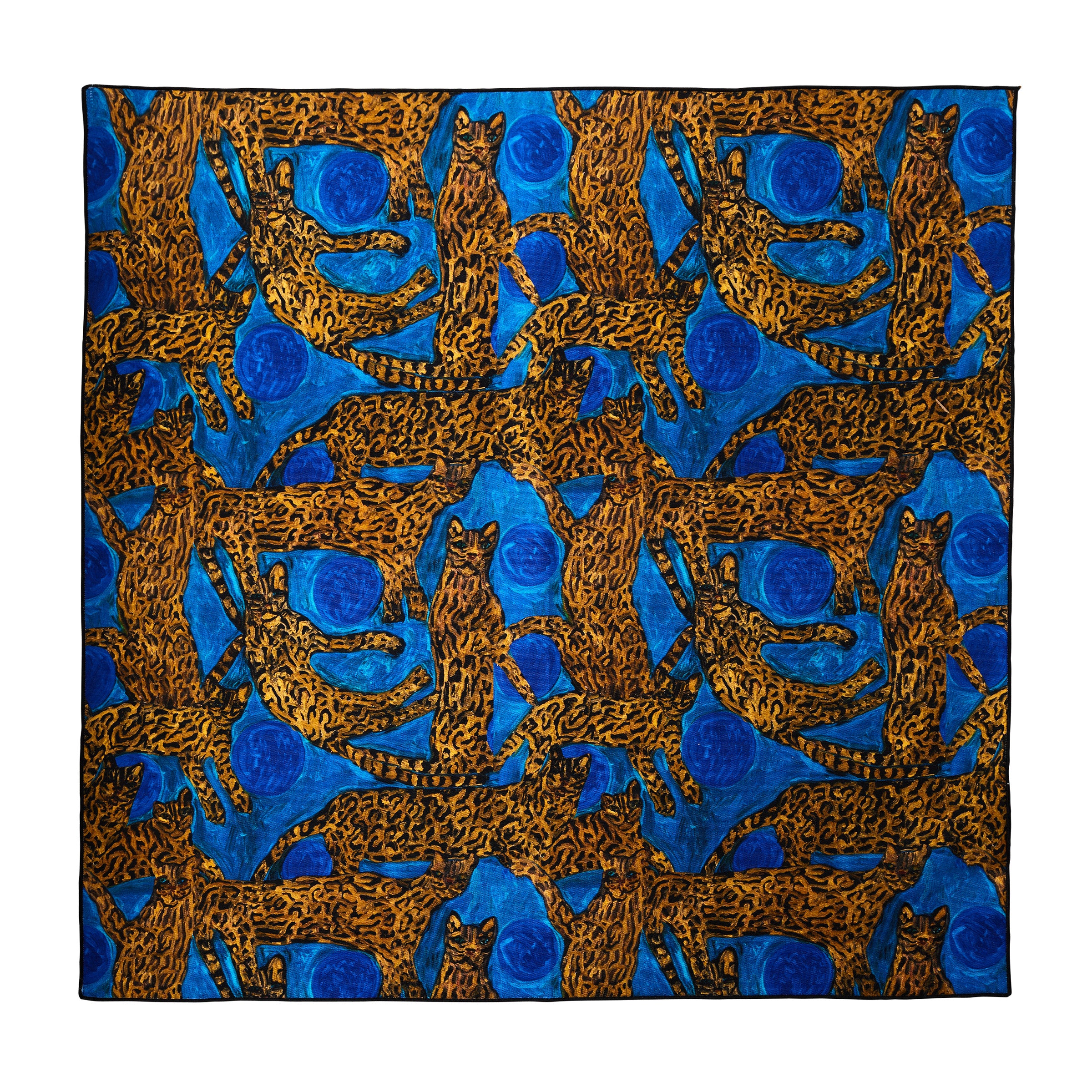 Blue Pearls & Ocelots Cotton Dinner Napkin, Set of 2