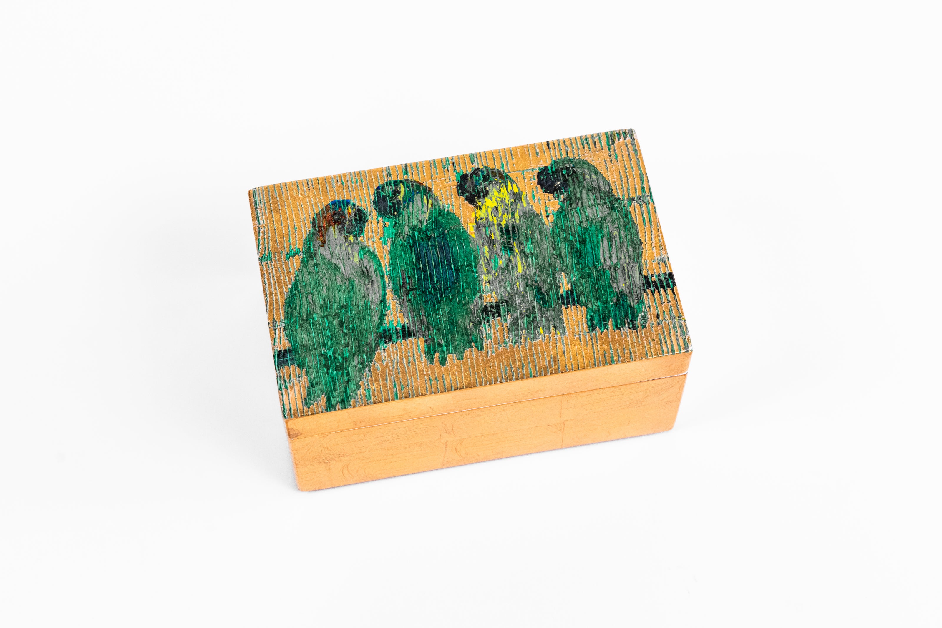 Parrot Quartet Gold Leaf Box