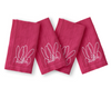 Duet Bunnies Embroidered Linen Dinner Napkin, Pink, Set of 2