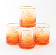 Double Bunny Old-Fashioned Glasses, Orange, Set of 4