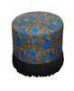 Custom Double Pouf in Ocelots and Blue Pearls