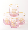 Double Bunny Old-Fashioned Glasses, Pink, Set of 4