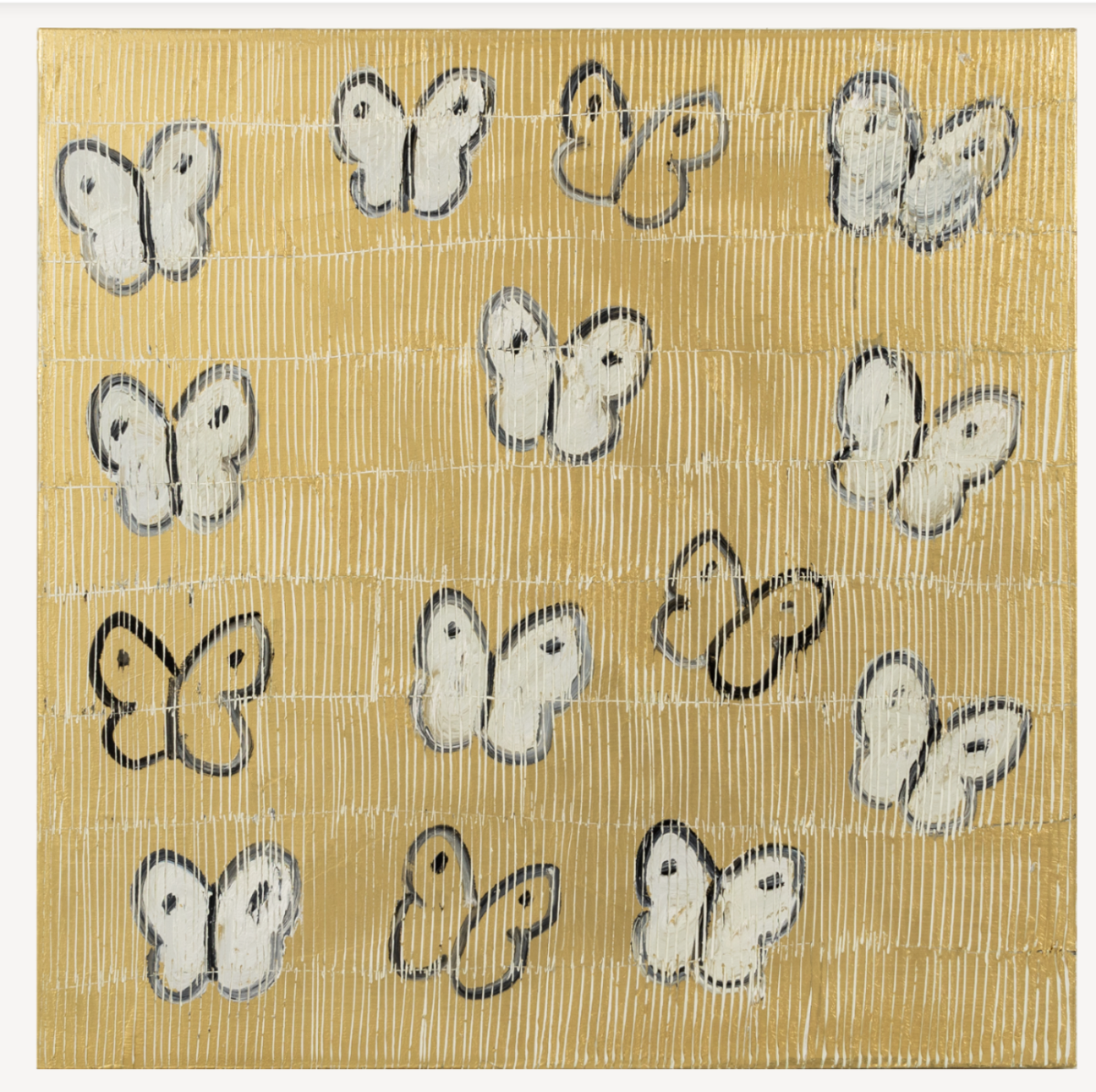 White Ascension Gold Leaf & Lacquer Placemats, Set of 2