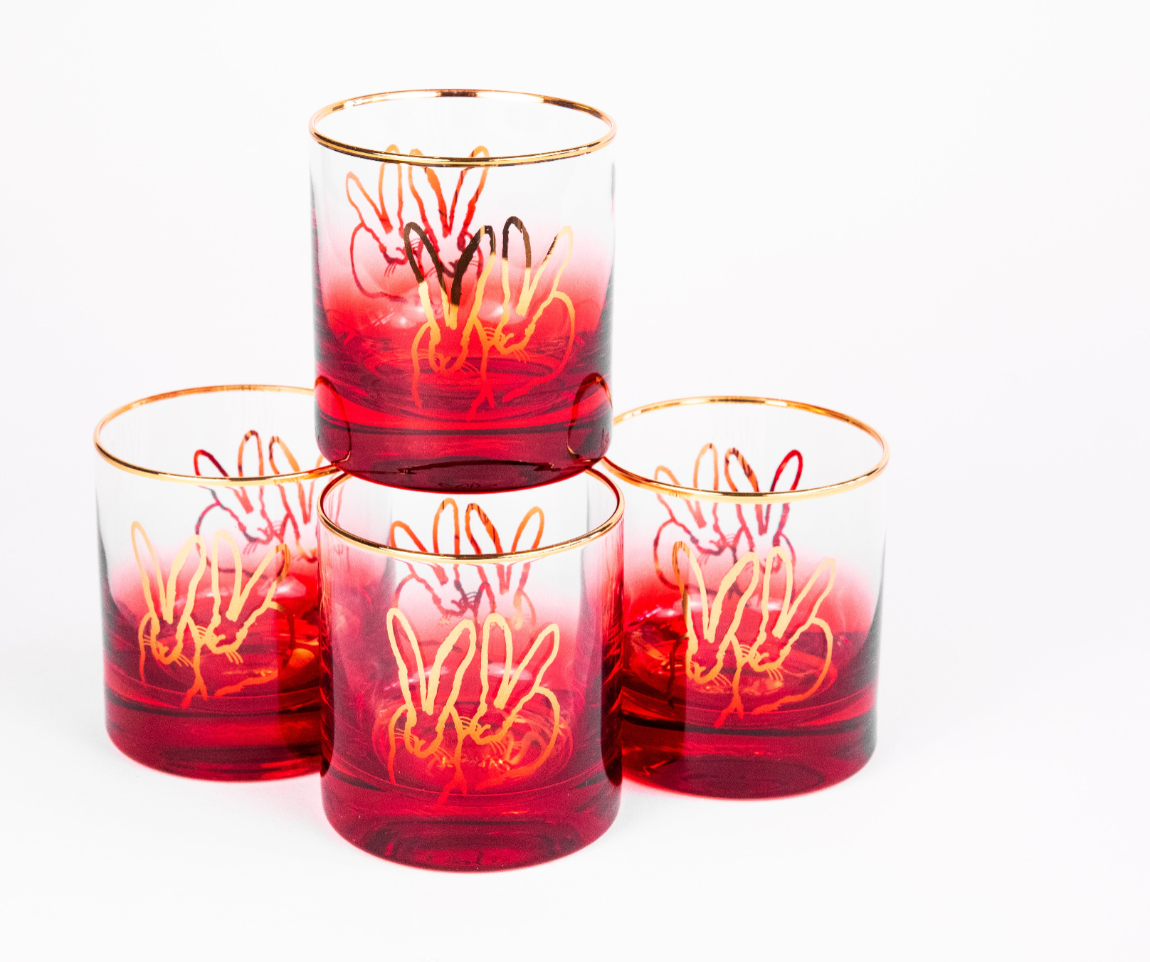 Double Bunny Old-Fashioned Glasses, Black