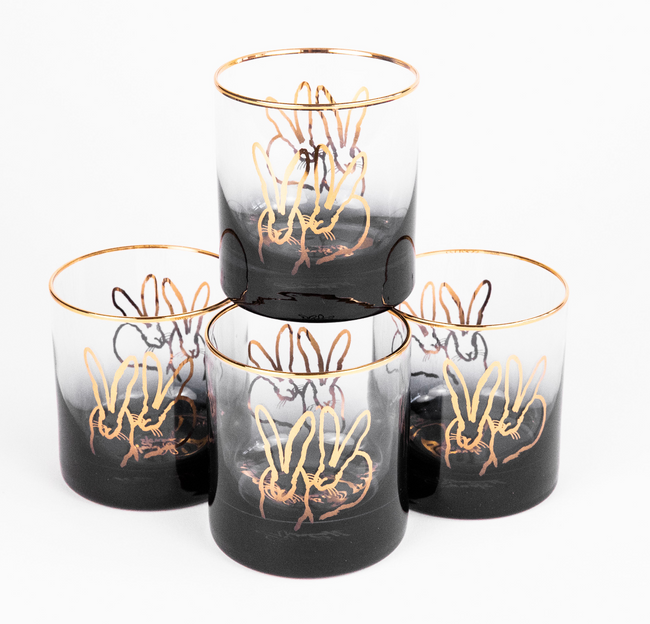 Double Bunny Old-Fashioned Glasses, Black