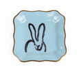 Bunny Portrait Plates with Hand-Painted Gold Rim, Tiffany Blue