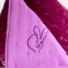 Hand-Embroidered Silk & Velvet Bunny Blanket, Lilac