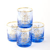 Set of 4 Double Bunny Old-Fashioned Glasses, Blue