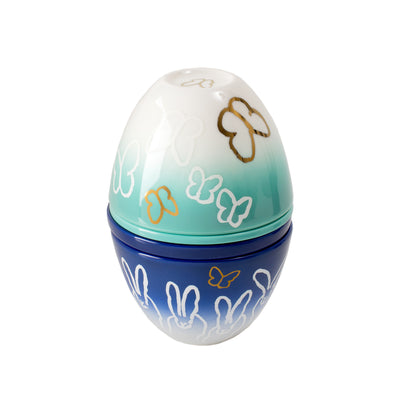 Bunny and Butterfly Nesting Porcelain Egg