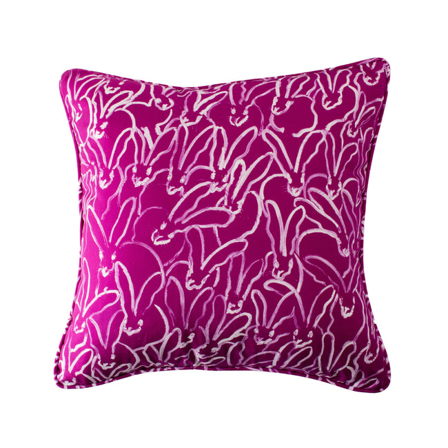 Rabbit Run Cotton Pillow Cover, Fuchsia, 22 x 22