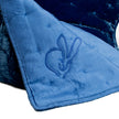 Silk & Velvet Hand-Embroidered Bunny Blanket - French Blue