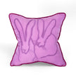 Hand-Embroidered Silk & Velvet Bunny Pillow, Lilac, 20 x 20