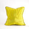 Hand Embroidered Silk & Velvet Bunny Pillow - Chartreuse, 20 x 20