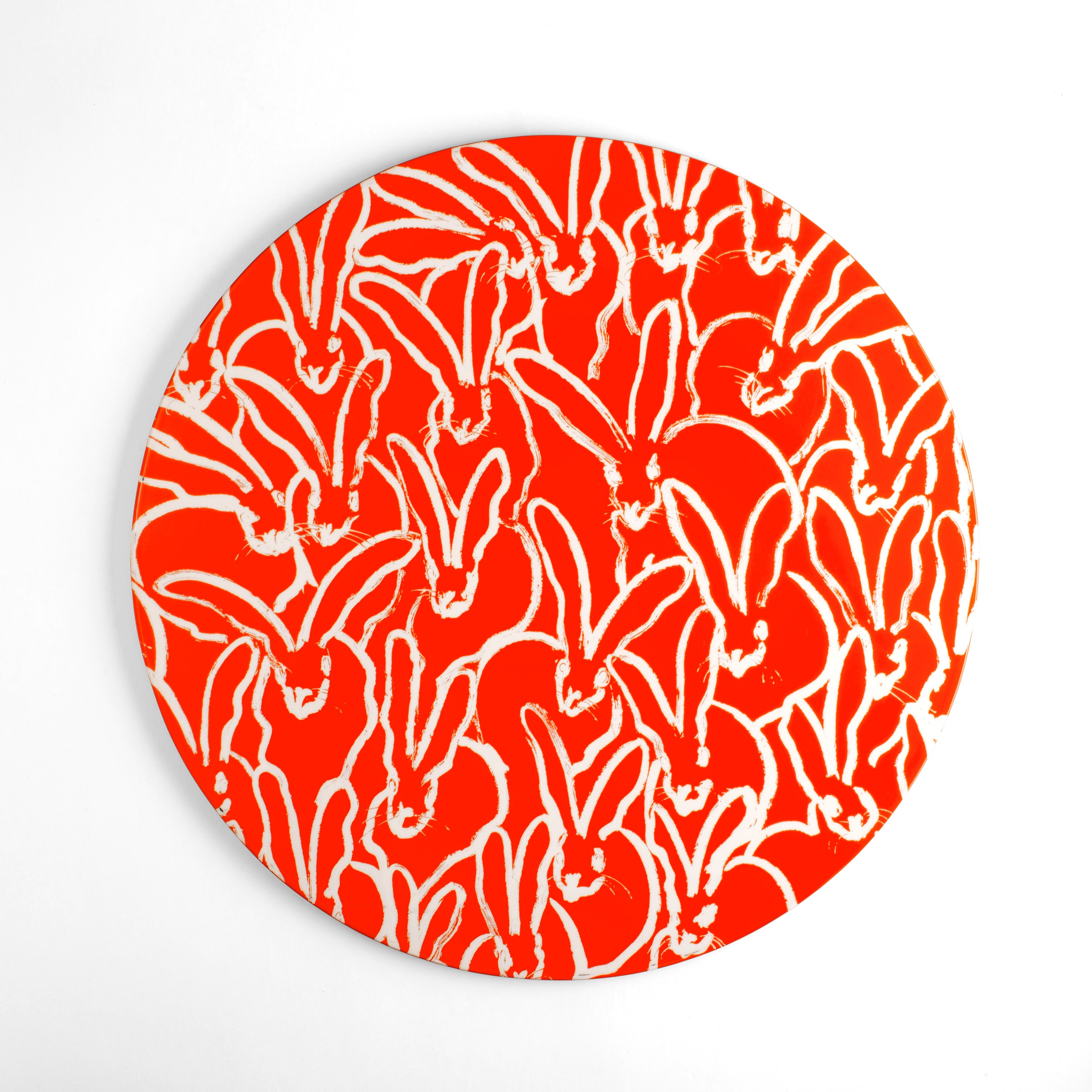 Rabbit Run Round Lacquer Placemat, Orange Crush, Set of 2