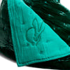 Silk & Velvet Hand-Embroidered Bunny Blanket, Aquamarine