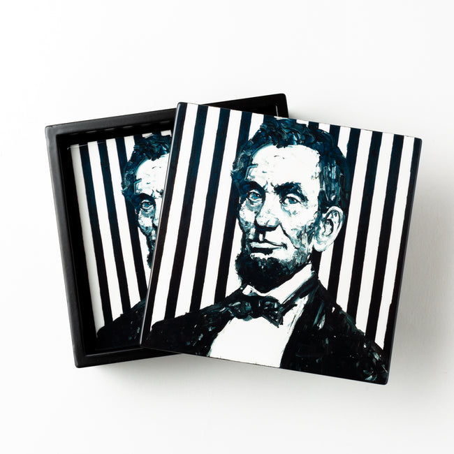 Abraham Lincoln Coaster Box Set with 4 Coasters