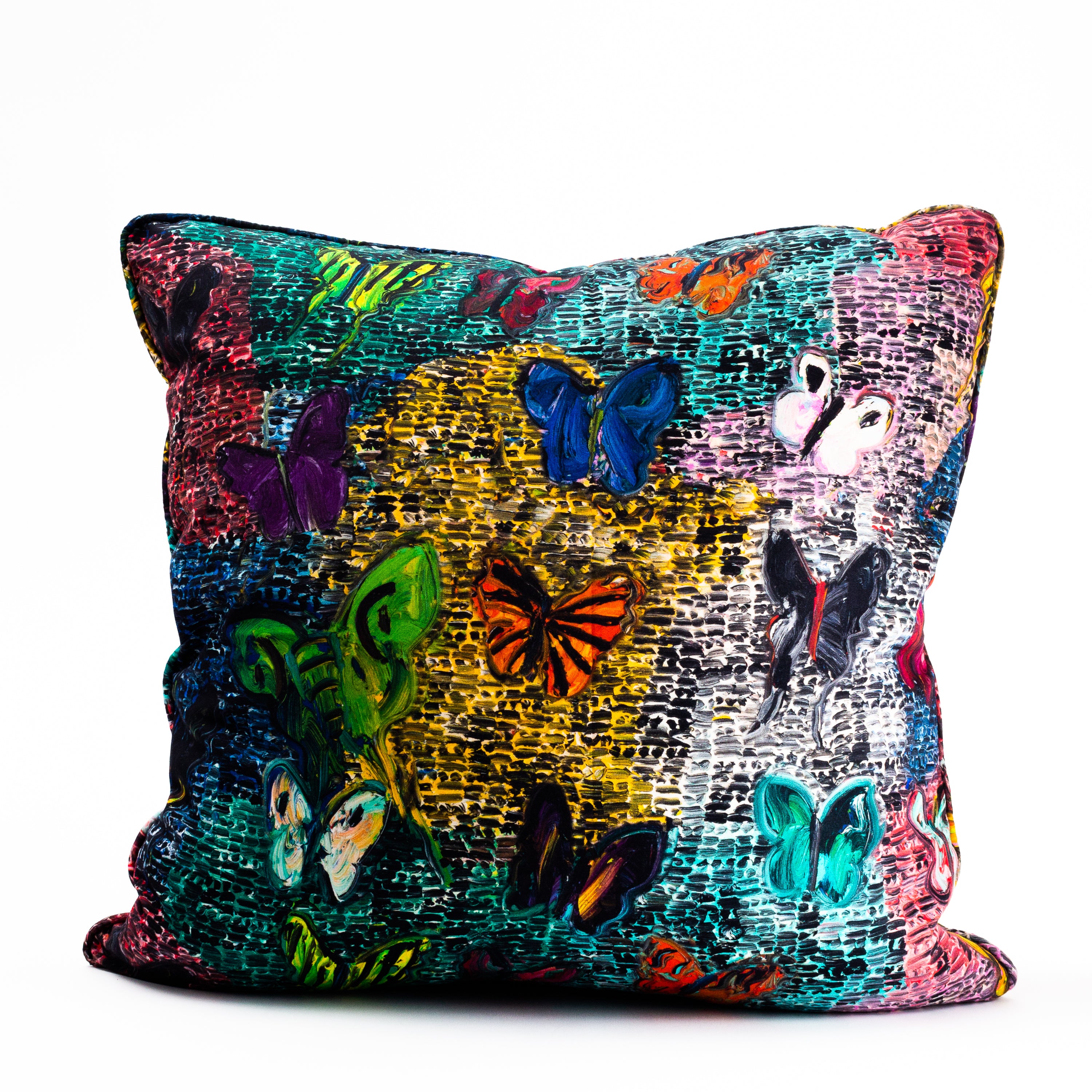 Butterflies & Guardians Cotton Pillow Cover, 22 x 22