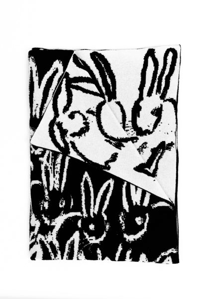 Rabbit Run Cashmere Throw, Black & White