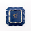 Set of 2 Bunny Portrait Plate - Blue with Hand-Painted Gold Rim