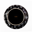 Rabbit Run Dinner Plate with Hand-Painted Gold Rim, Black, Set of 2