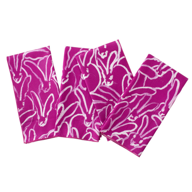 Rabbit Run Cotton Dinner Napkins, Fuchsia, Set of 2