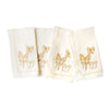 Painted Butterflies Embroidered Linen Dinner Napkins, White with Gold