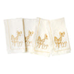 Painted Butterflies Embroidered Linen Dinner Napkins, White with Gold, Set of 2