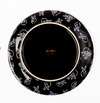 Butterfly Dinner Plate with Hand-Painted Gold Rim, Black