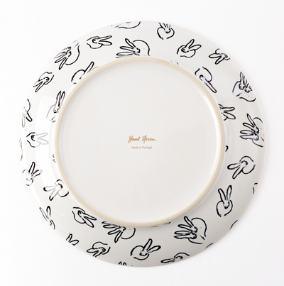 Butterflies Dinner Plate with Hand-Painted Gold Rim, White