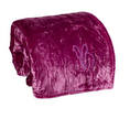 Hand-Embroidered Silk & Velvet Bunny Blanket, Lilac